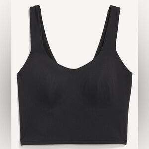 NWT Black Old Navy PowerSoft Molded Cup Longline Sports Bra, Large